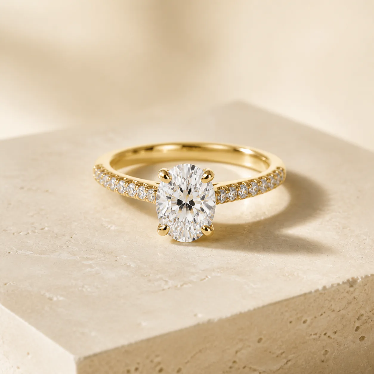 Yellow-gold diamond engagement ring